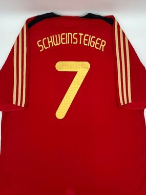 Germany 2008/2009 Away Authentic Adidas Schweinsteiger #7 Jersey XXL Men Red